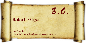 Babel Olga névjegykártya