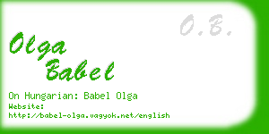 olga babel business card